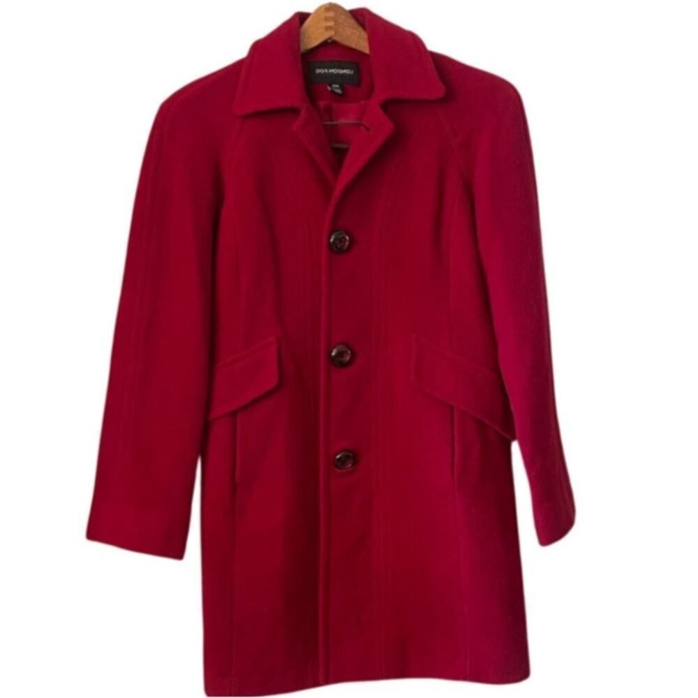 London‎ Fog Women's Wool Red Jacket Size XS Petite Women's Dressed Overcoat